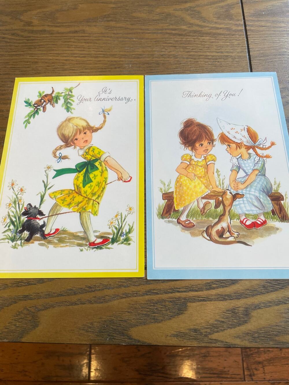 Vintage Greeting Card Lot of 8 Unused Hallmark Norcross Child  Flowers Sailboat